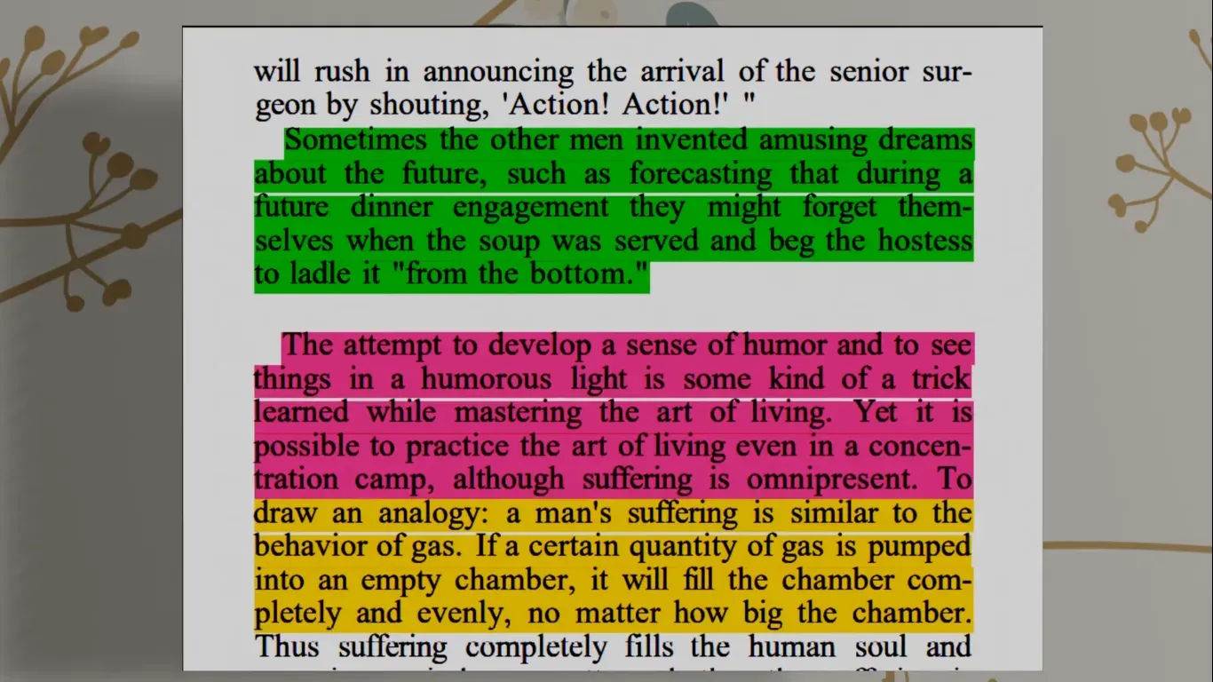 Paragraphs from Man’s Search for Meaning