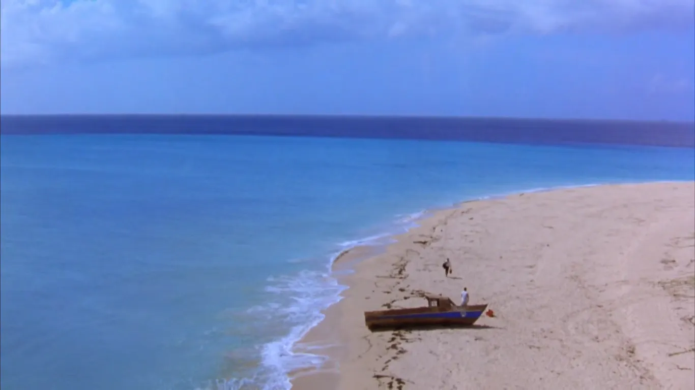 Andy and Red hugging at the end of The Shawshank Redemption