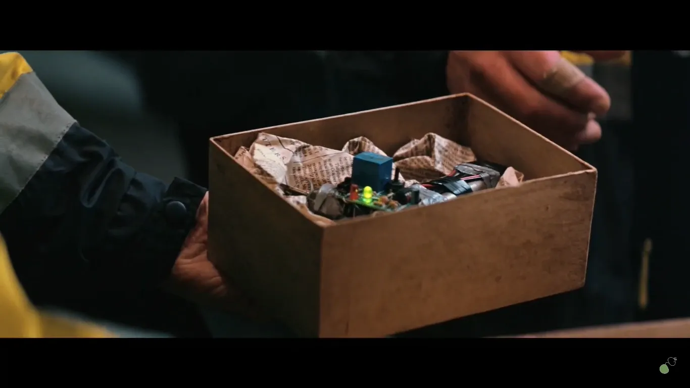 Bomb on a boat scene from The Dark Knight