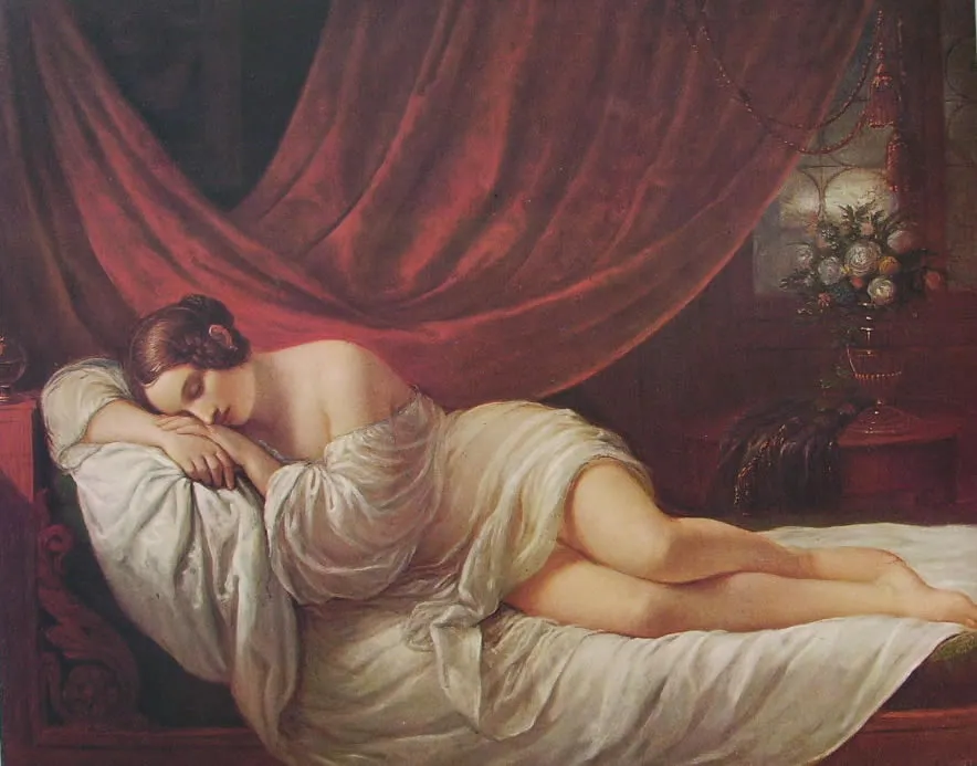 a woman sleeping